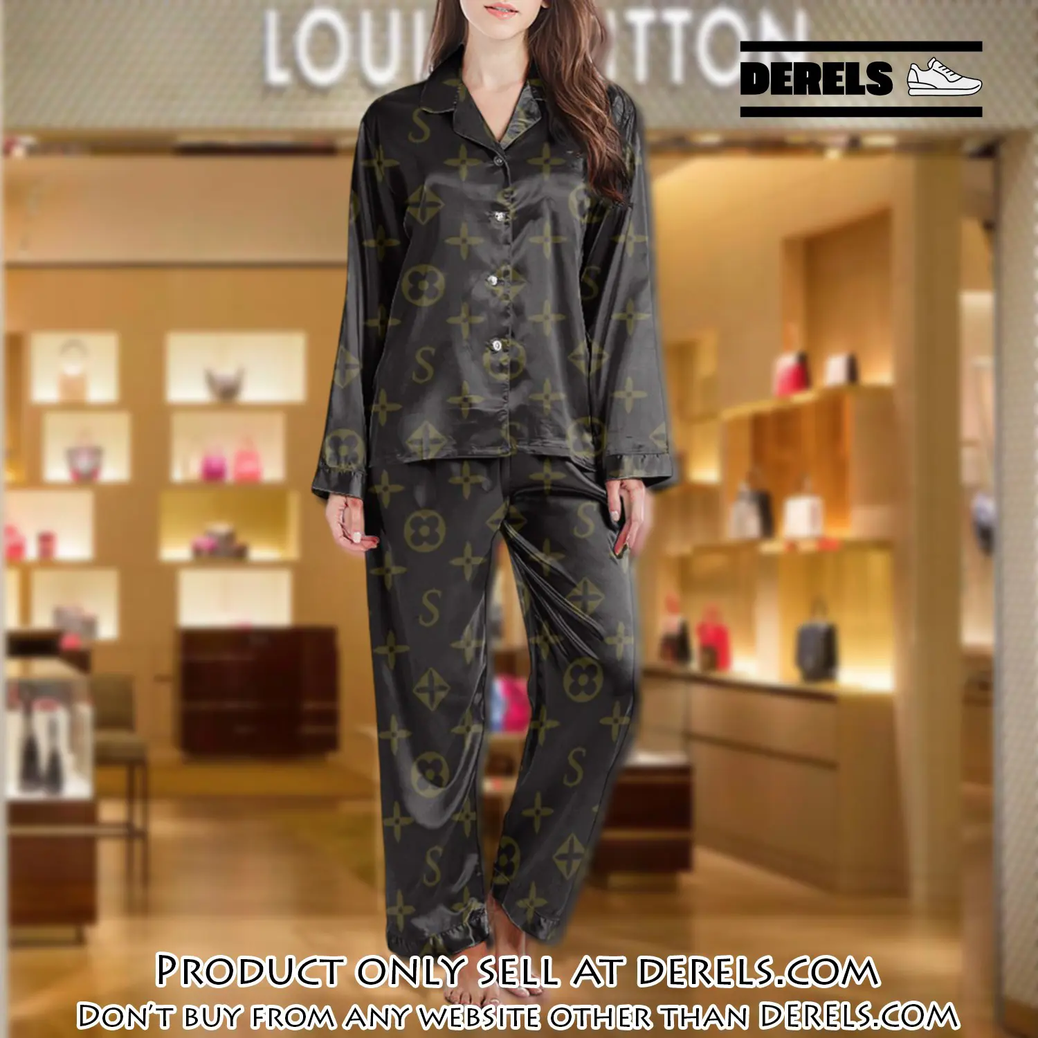 Lv monogram long satin pajama set pjs1019 dr3436520